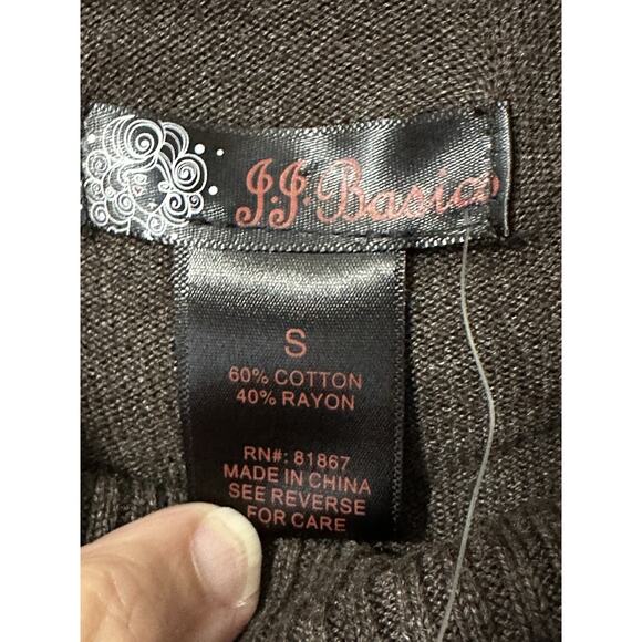 Women’s Brown Sweater Short Sleeve Cowl Neck Cropped Sz S Fall Classic NWT - Picture 8 of 14